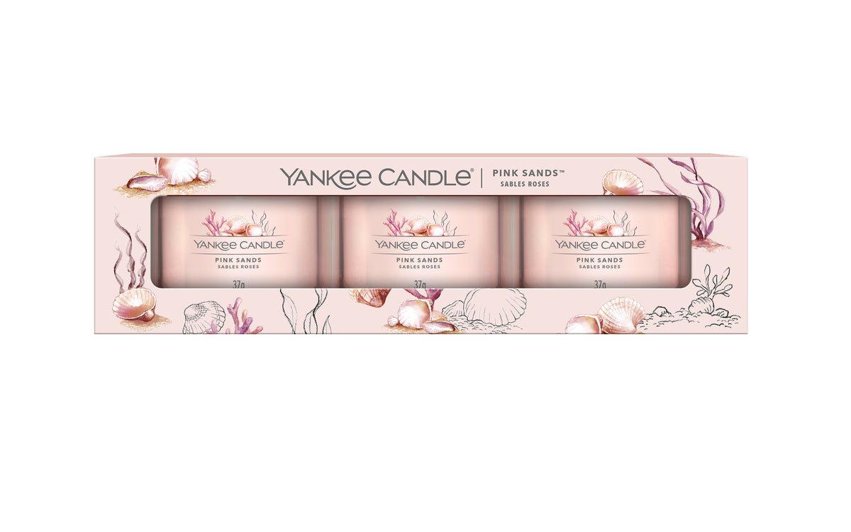 PINK SANDS - Yankee Candle - Candela Votive in Vetro Confezione da 3 Yankee  Candle