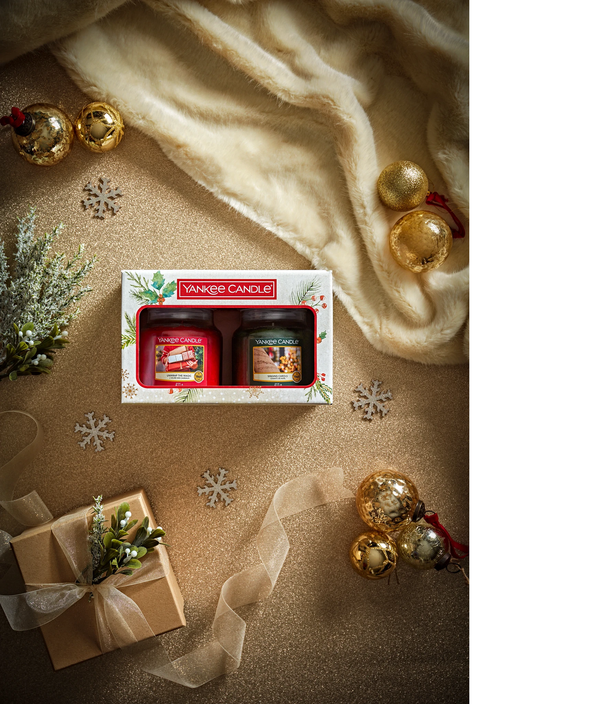 SET 2 GIARE MEDIE -Yankee Candle- Confezione Regalo Magical Christmas  Morning Yankee Candle